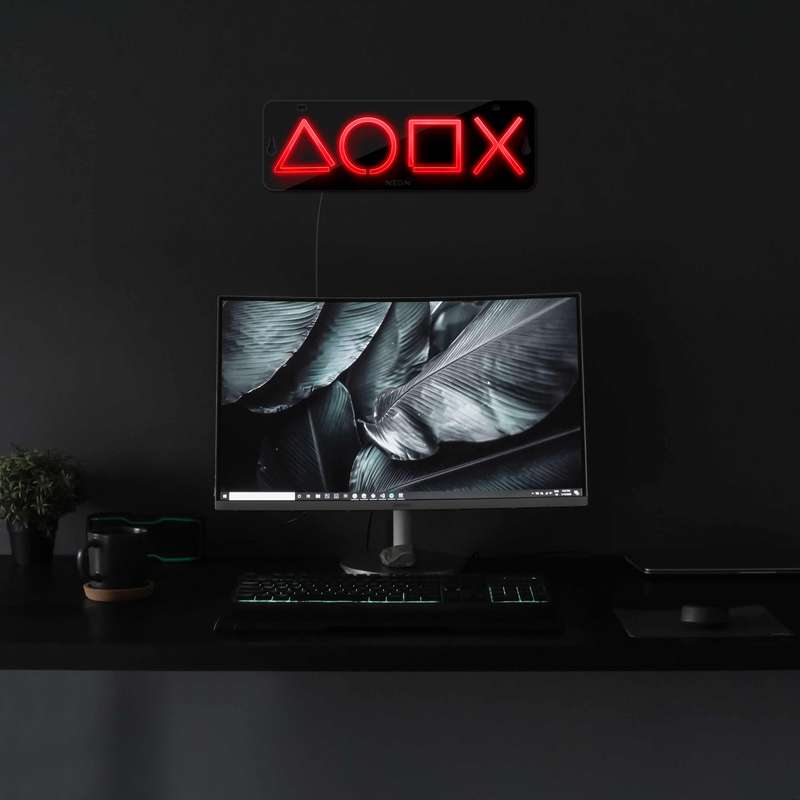 چراغ دیواری نئون دیزاین مدل Ps-Keys-BL_RD