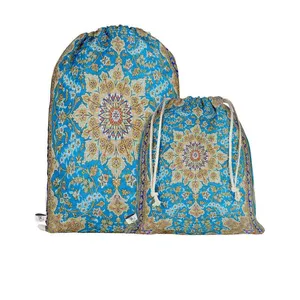 نظم دهنده سفری مدوپد طرح قالیچه قم لچک و ترنج مدل C-Ghom154 بسته 2 عددی