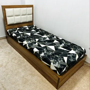 ملحفه ناتوسا مدل کشدار کد هندسی یک نفره سایز 90x200 سانتی متر