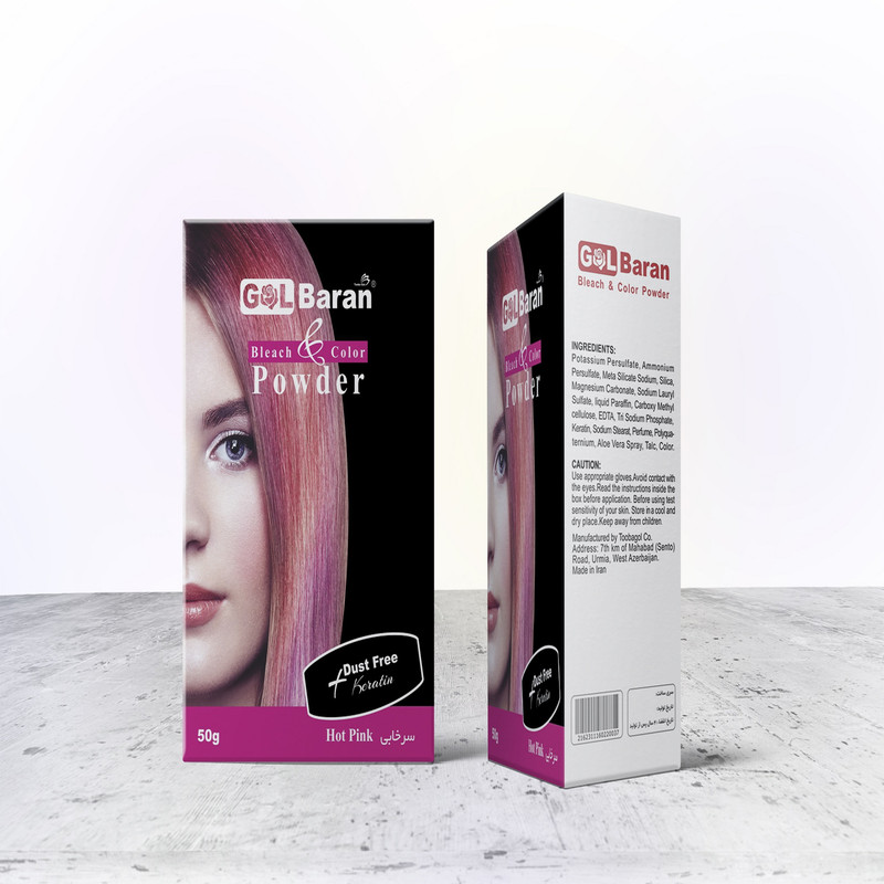 پودر دکلره گلباران مدل NW وزن 50 گرم رنگ سرخابی