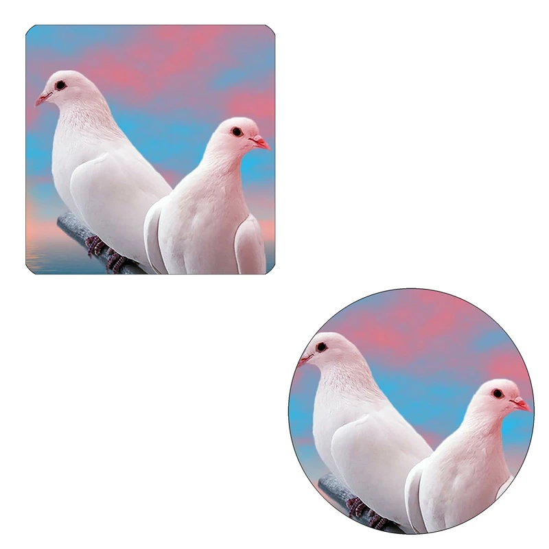 مگنت طرح دو کبوتر کد M1 به همراه زیر لیوانی