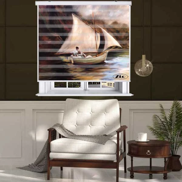 پرده زبرا زیو کد P6030 سایز 150x150 سانتی متر