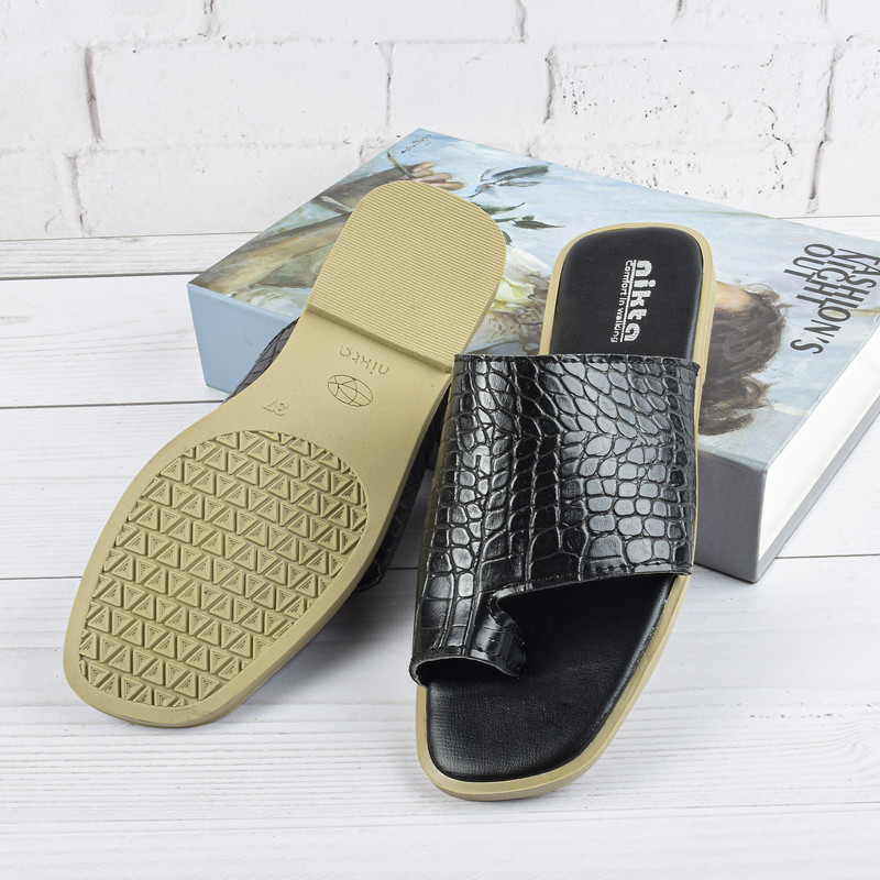 دمپایی لاانگشتی زنانه نیکتا مدل پوست ماری BK.2866