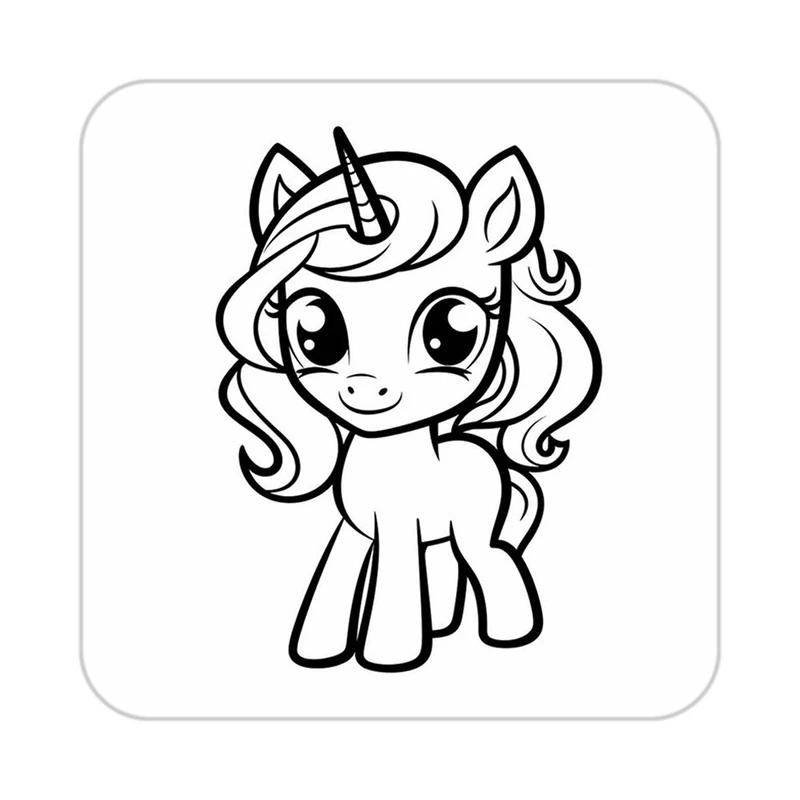 زیر لیوانی کاکتی طرح اسب تک شاخ و یونیکورن مدل mp31099