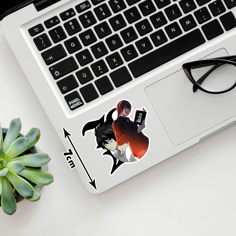 استیکر لپ تاپ پیکسل میکسل مدل انیمه دفترچه مرگ مجموعه 5 عددی