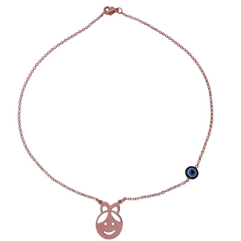 گردنبند دخترانه مدل لبخند و چشم نظر