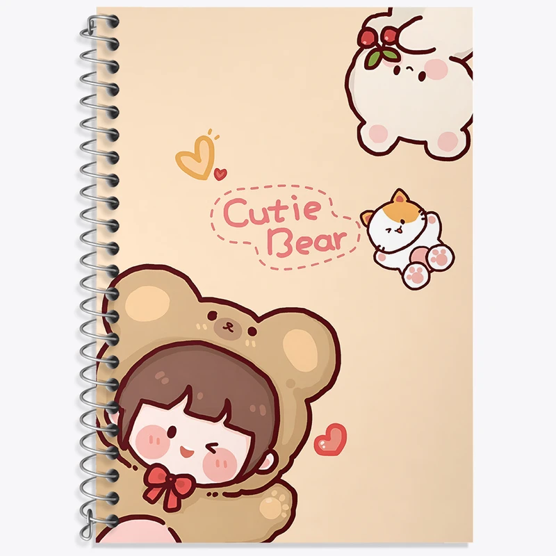 دفتر زبان 50 برگ خندالو مدل دو خط طرح دخترانه کیوت کد N3948