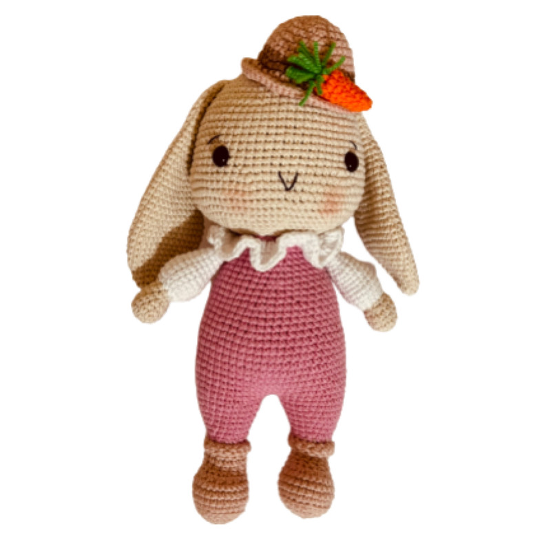 عروسک بافتني طرح خرگوش كلاه دار مدل نماد 1402