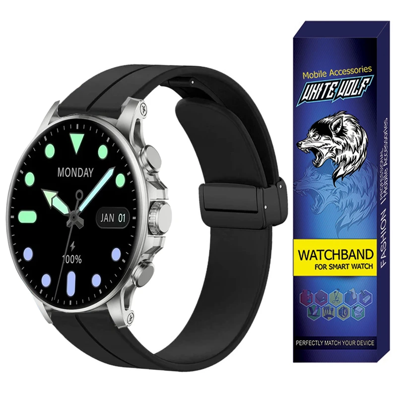 بند وایت ولف مدل WB-MAG مناسب برای ساعت هوشمند گلوریمی M2 MAX LTD / 22MM