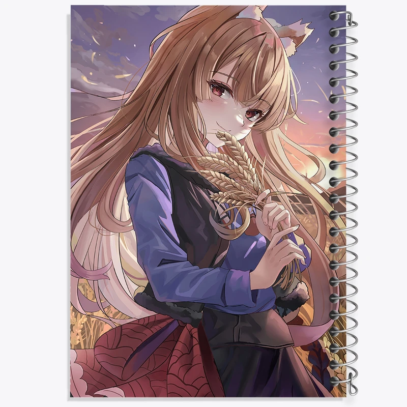 دفتر شطرنجی 50 برگ خندالو مدل هولو انیمه ادویه و گرگ کد 36115