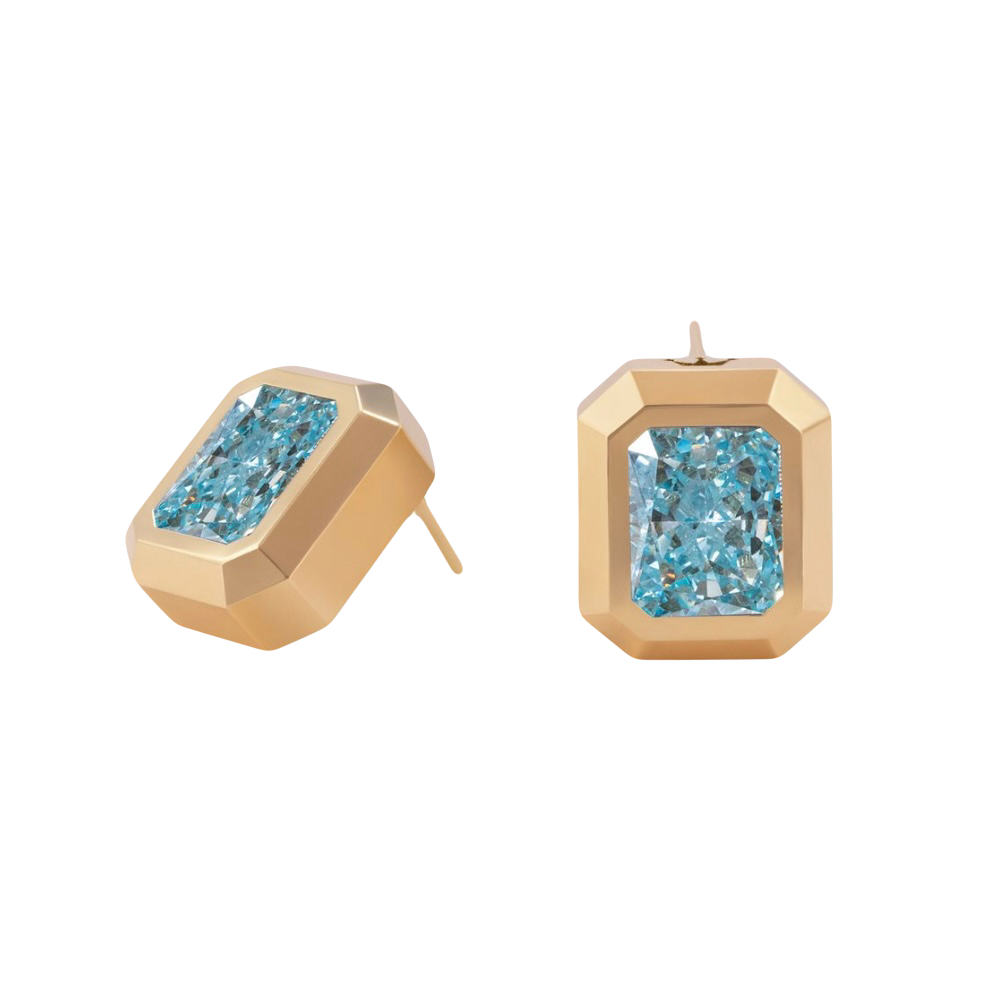 گوشواره میخی طلا 18 عیار زنانه تاج مدل رقصان