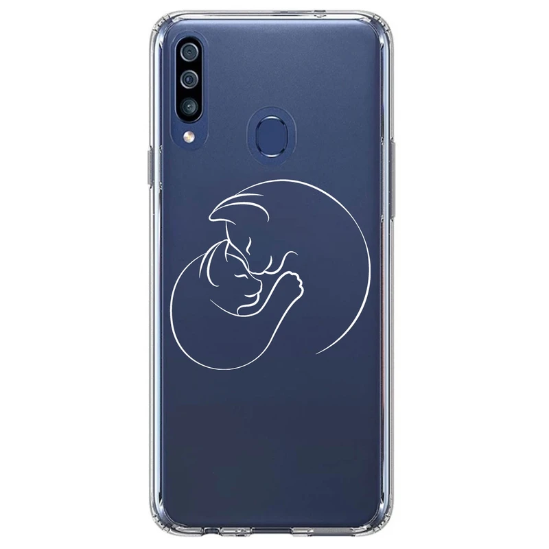 کاور مگافون طرح گربه مدل C61-W مناسب برای گوشی موبایل سامسونگ Galaxy A60 / M40