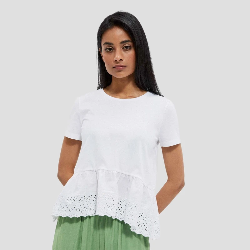 بلوز آستین کوتاه یقه گرد زنانه هومنیتی مدل WYWBL3854