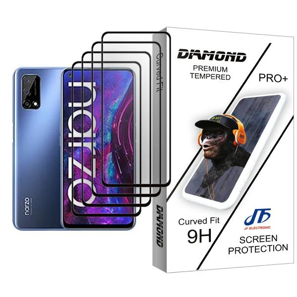 محافظ صفحه نمایش جی اف مدل Diamond Glass MIX004 مناسب برای گوشی موبایل ریلمی Narzo 30 Pro 5G بسته چهار عددی