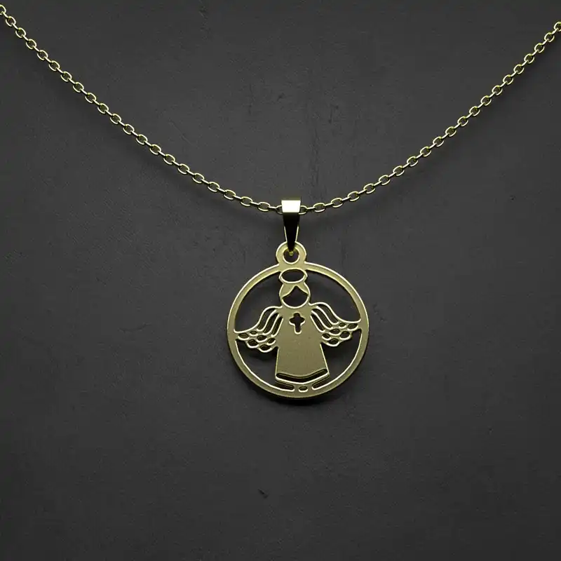 گردنبند طلا 18 عیار زنانه مدوپد مدل فرسته کد KK2-1-1016