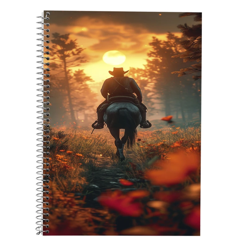 دفتر زبان 50 برگ مدوپد مدل سه خط طرح رد دد red dead کد DF13526