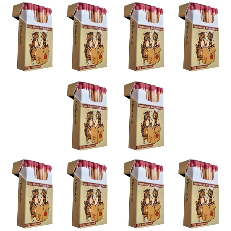 کبریت مدل پاکتی طرح گربه بسته 10 عددی