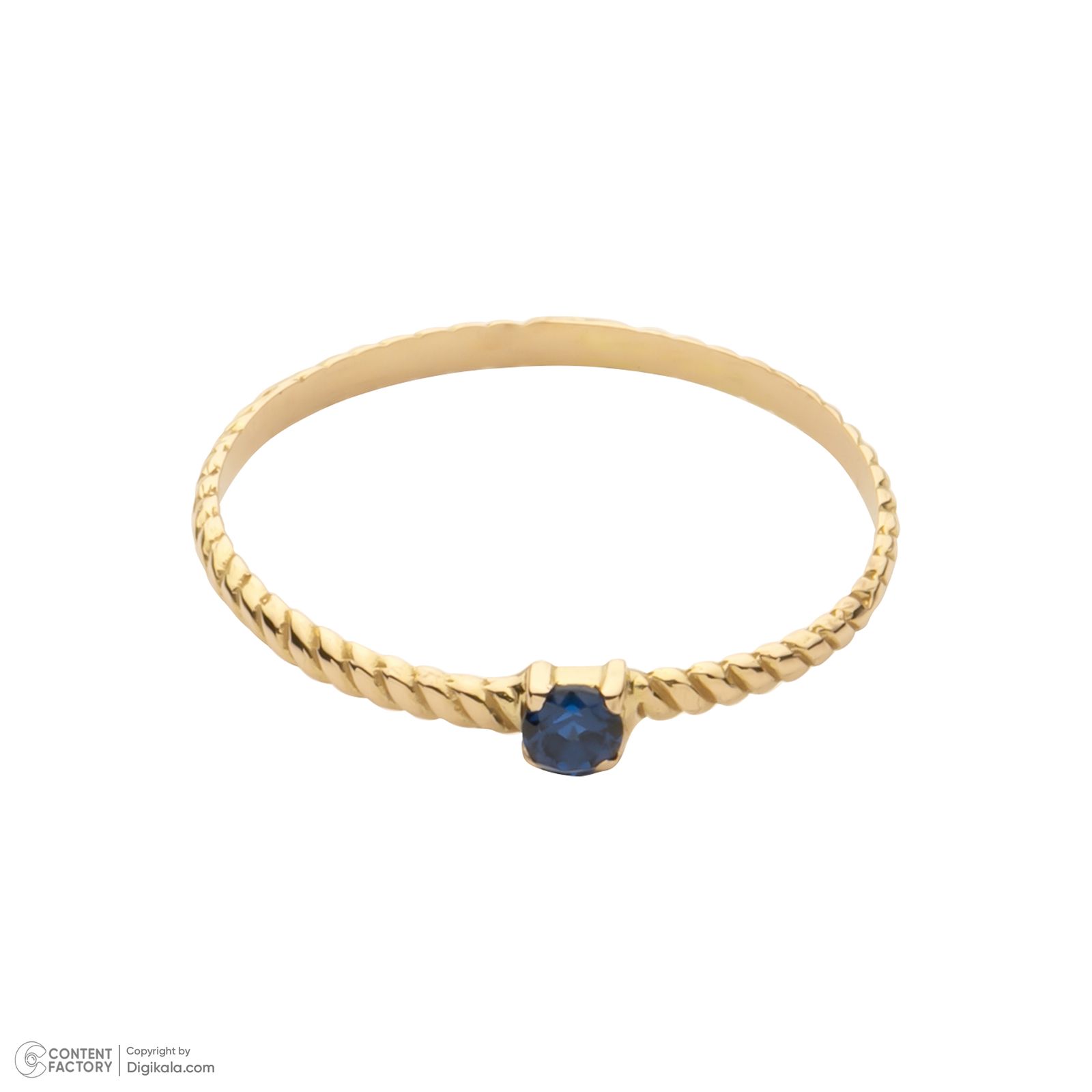 انگشتر طلا 18 عیار زنانه پرسته مدل پیچ تک نگین کد wr765 سایز 55 - - 2