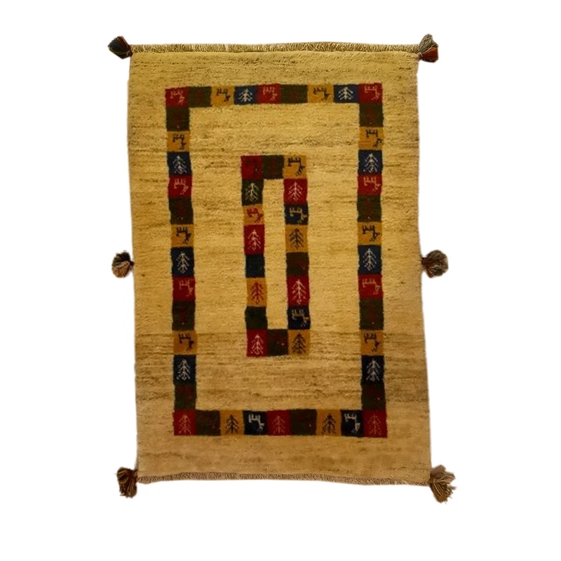 گبه دستباف یک ونیم متری مدل  بافت قشقای شیراز کد NKP.Z.N114