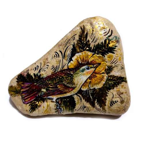 نقاشی روی سنگ با گواش و مداد رنگی و آبرنگ، فانتزی، کودکانه و دخترانه - راهنمای خرید دکوری و گلدان سنگ نقاشی شده