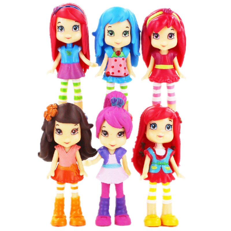 فیگور مدل دختر توت‌فرنگی بسته 6 عددی