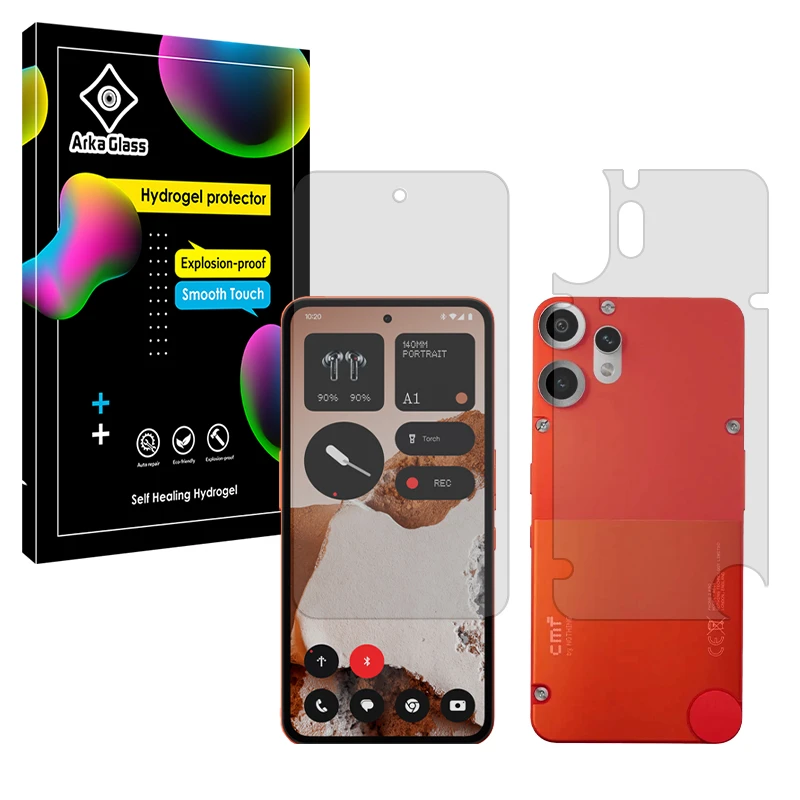 محافظ صفحه نمایش مات آرکا گلس مدل Tough مناسب برای گوشی موبایل ناتینگ CMF Phone 2 Pro به همراه محافظ پشت گوشی 