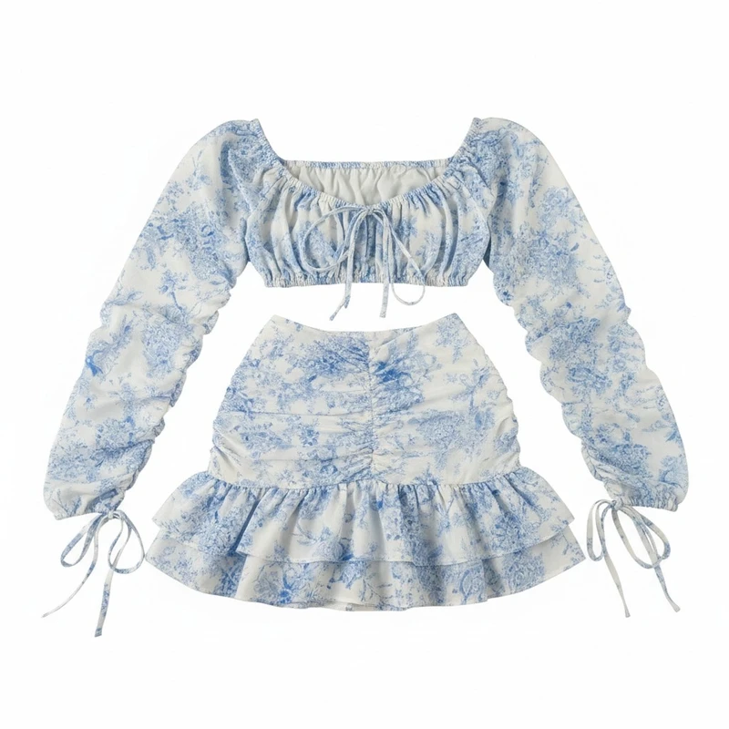 ست نیم تنه و دامن راحتی زنانه مدل Damamo