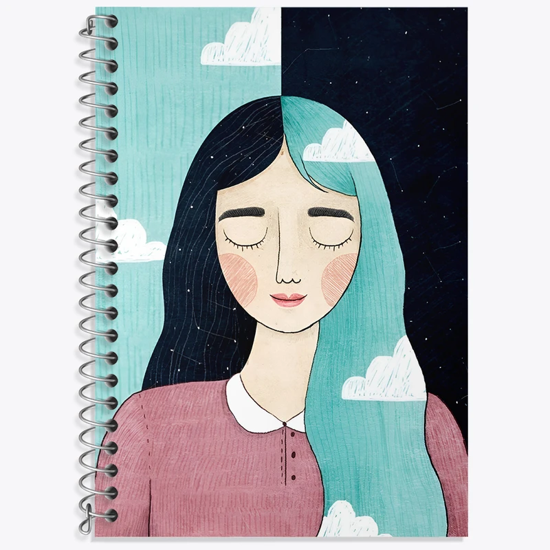 دفتر زبان 50 برگ خندالو مدل دو خط طرح دخترانه کد N2700