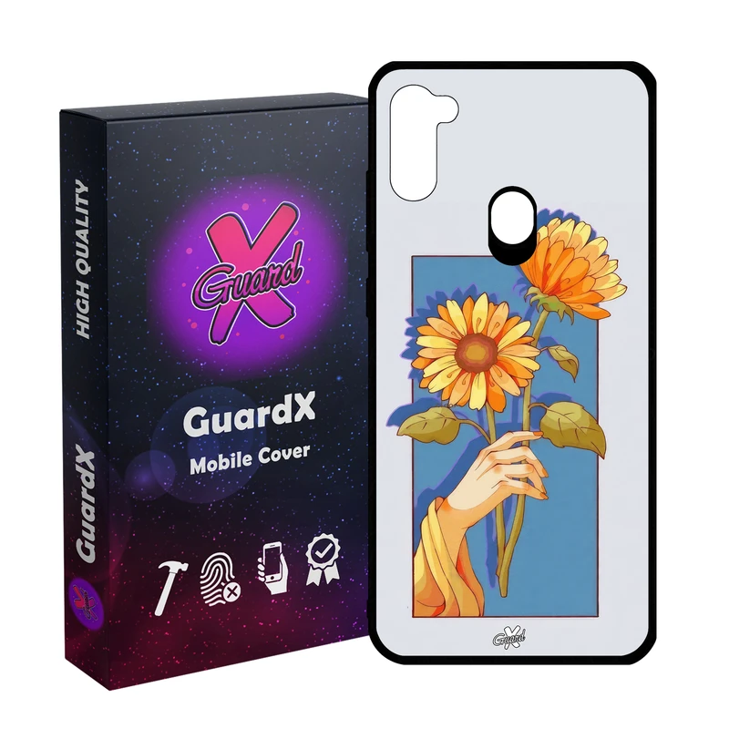 کاور گارد ایکس طرح گل و دست مدل Glass10675 مناسب برای گوشی موبایل سامسونگ Galaxy A11/M11