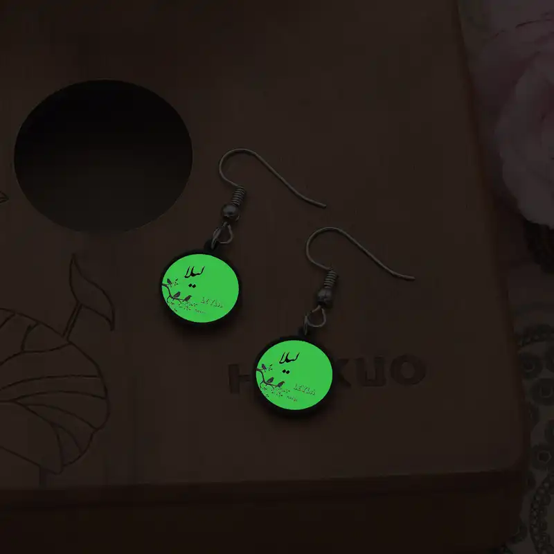 گوشواره زنانه ناکسیگو مدل شب تاب طرح لیلا کد ES8551