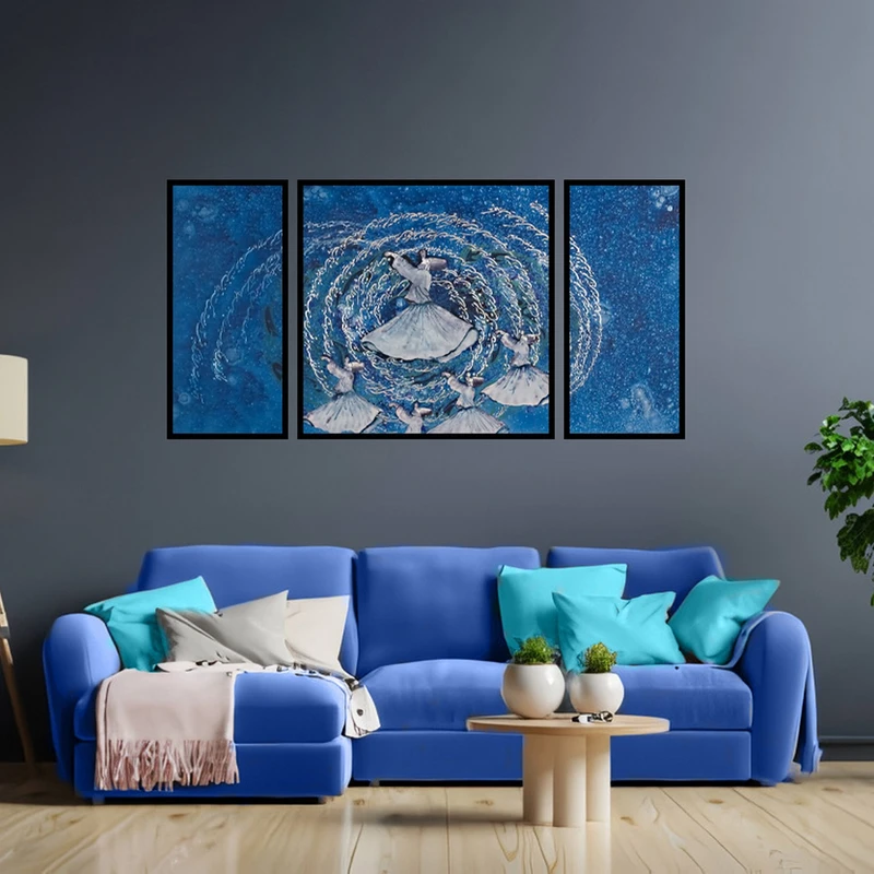 تابلو بکلیت مدل مدرن دیجیتال آرت کد B-2919 مجموعه 3 عددی