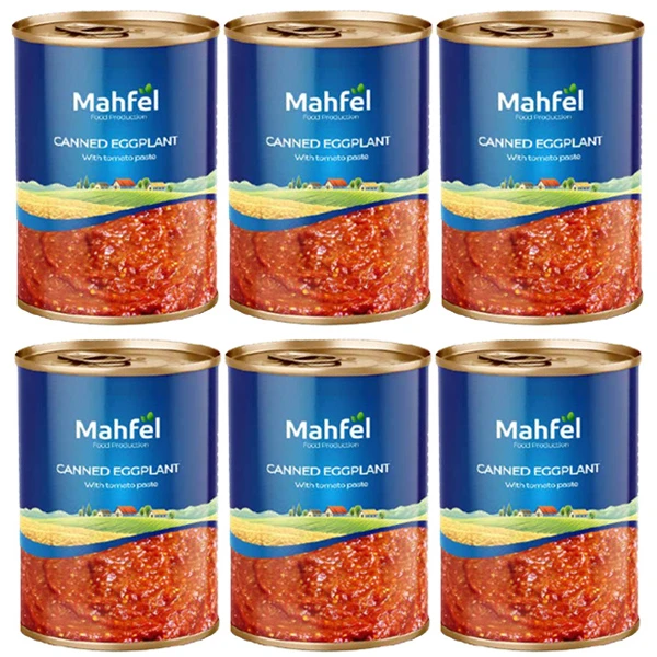 کنسرو خوراک بادمجان محفل - 380 گرم بسته 6 عددی