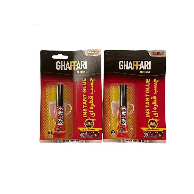 چسب قطره ای غفاری مدل سوپر حجم 3 میلی لیتر بسته 12 عددی