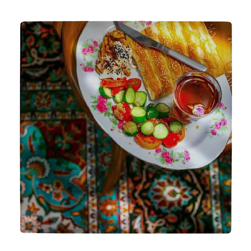 کاشی کارنیلا طرح صبحانه سنتی ایرانی مدل لوحی کد klh2292 