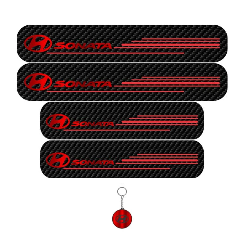 برچسب پارکابی خودرو لندمون کد LC050 MR مناسب برای هیوندای سوناتا مجموعه 4 عددی به همراه جاکلیدی