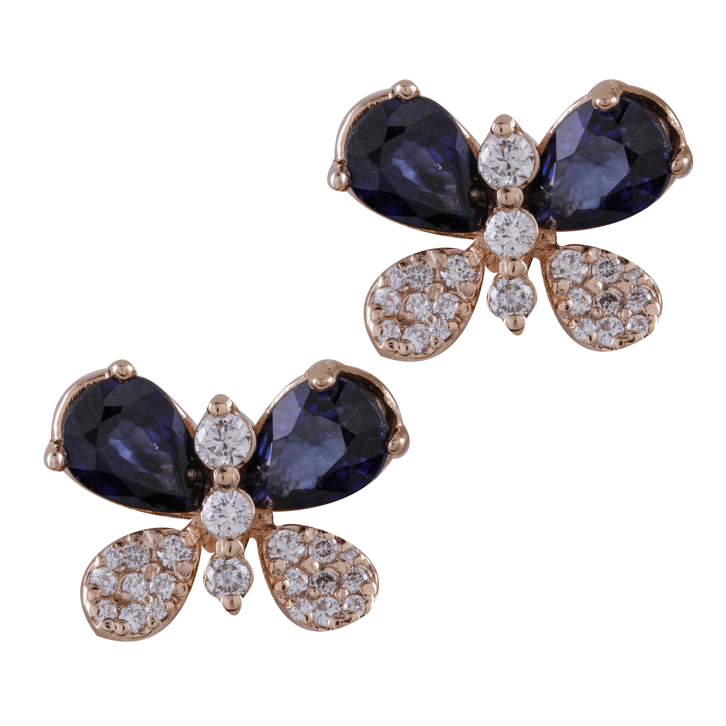 گوشواره طلا 18 عیار زنانه جواهری گاندی مدل 30678