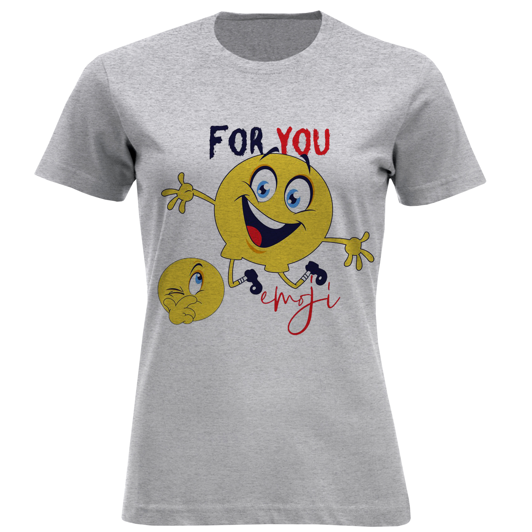 تی شرت آستین کوتاه زنانه مدل ایموجی کد F1514