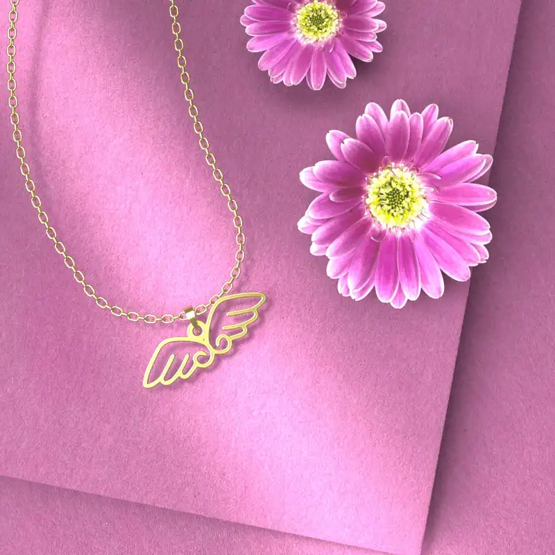 گردنبند طلا 18 عیار زنانه مدوپد مدل بال