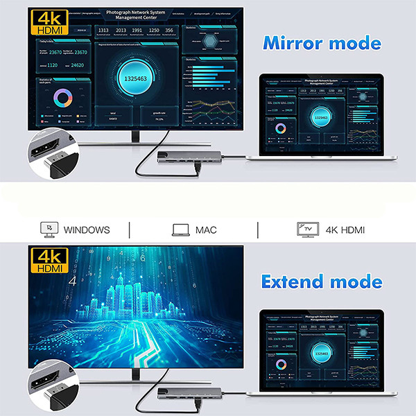 هاب 8 پورت USB-C مدل BYL-2017L