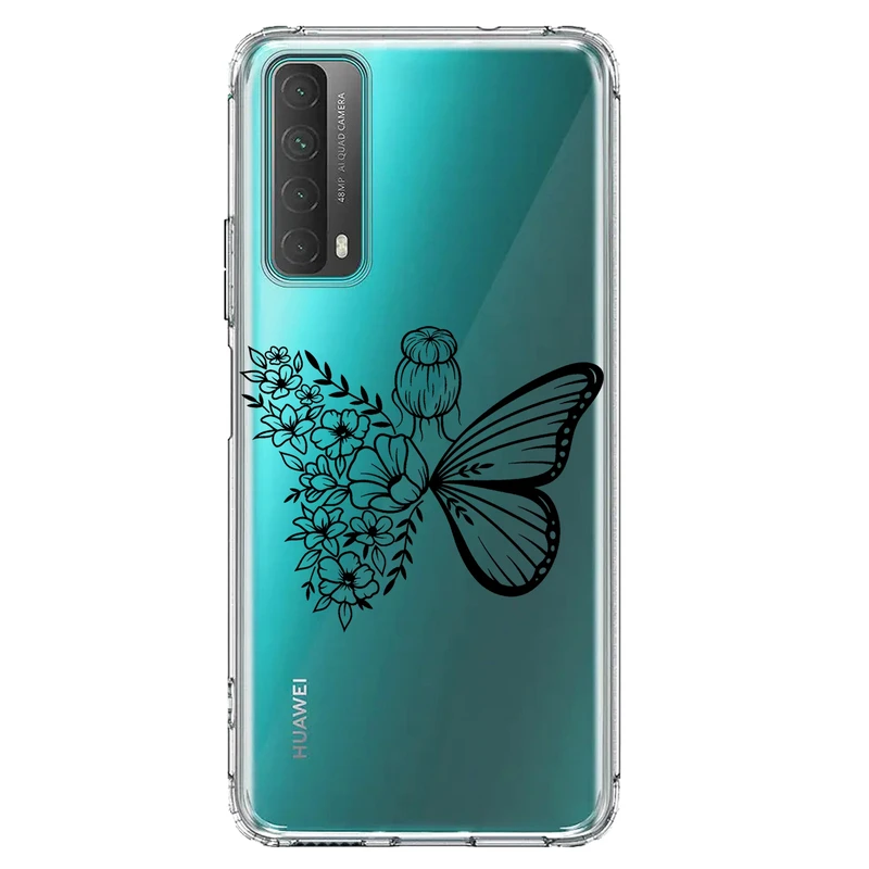 کاور مگافون طرح دختر پروانه ای مدل C53-B مناسب برای گوشی موبایل هوآوی Y7A 2020 / Psmart 2021