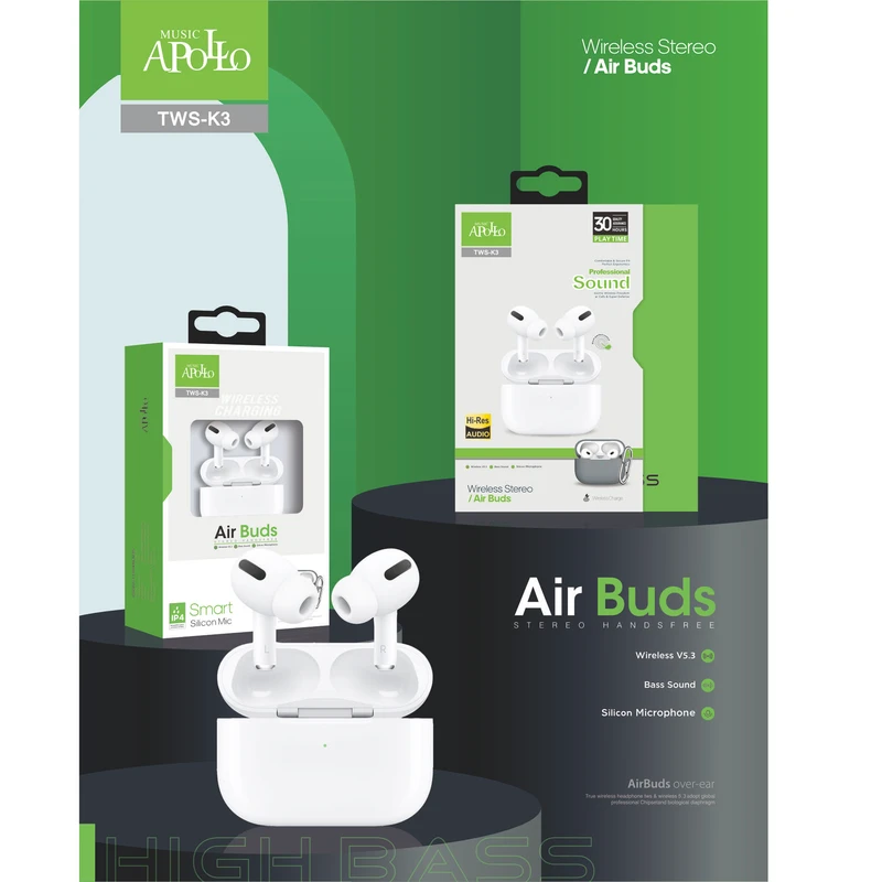 عکس شماره 7 : هدفون بلوتوثی موزیک آپولو مدل gnk3-twsp2g1