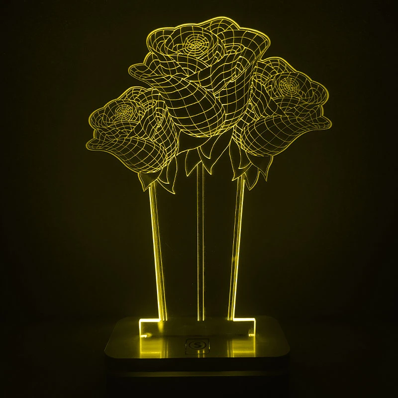 چراغ خواب طرح دسته گل مدل هفت رنگ