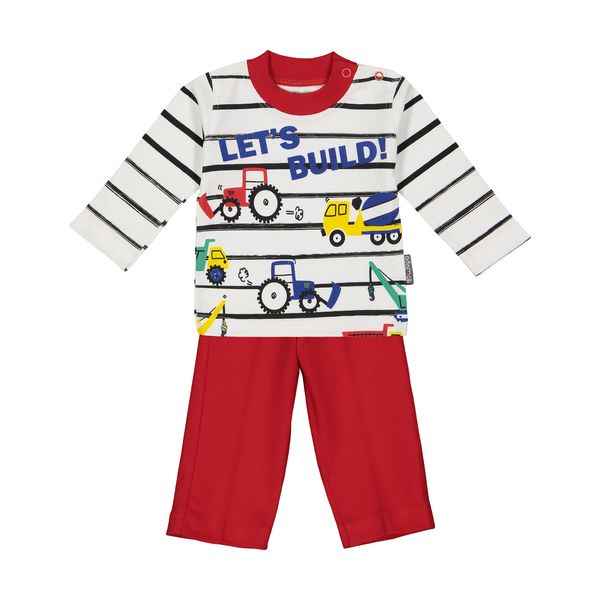 ست تی شرت و شلوار نوزادی پسرانه آدمک مدل 2171122-72