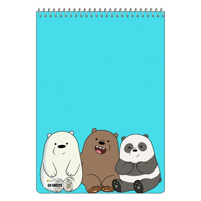 دفتر نقاشی 50 برگ سیمی کارنیکا طرح سه خرس کله پوک We Bare Bears کد 76664