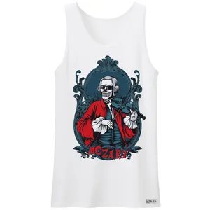 تاپ مردانه مدل MOZART SKULL کد TT04 رنگ سفید