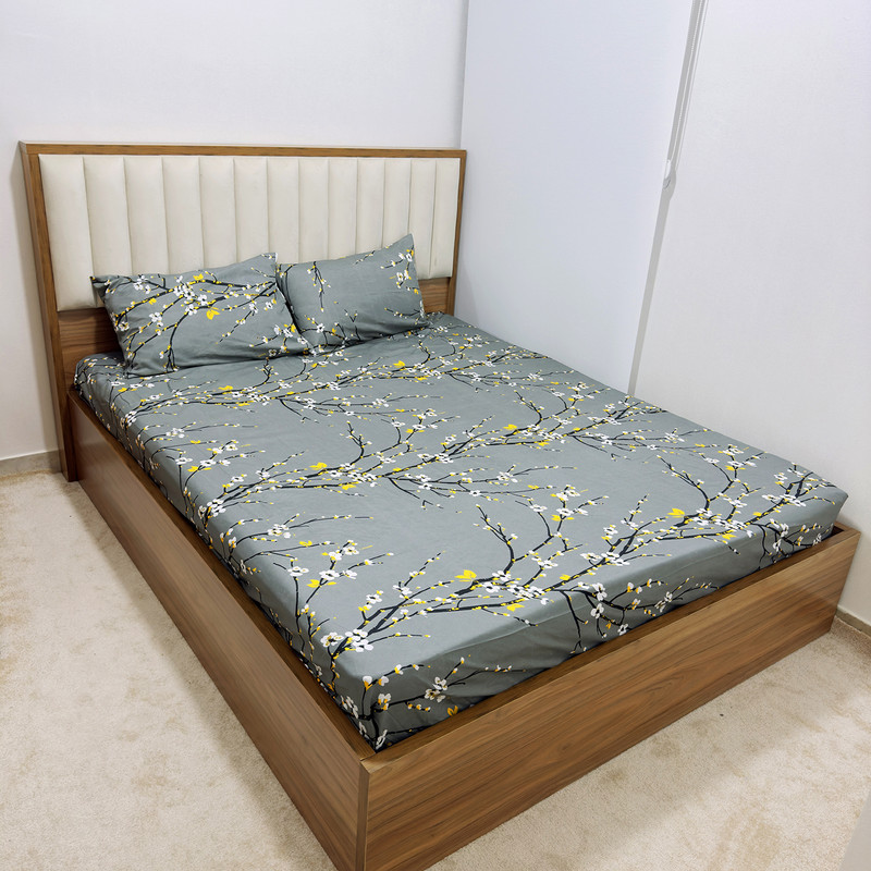 ملحفه ناتوسا مدل کشدار شکوفه دو نفره سایز 160x200 سانتی متر
