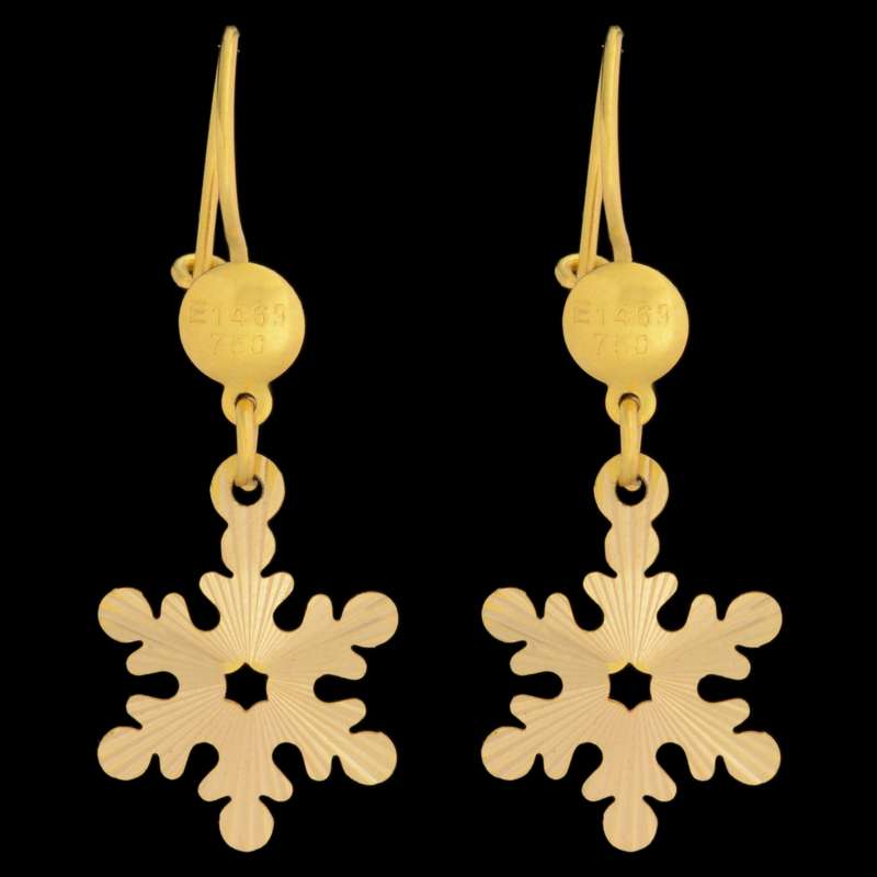 گوشواره طلا 18 عیار زنانه طلای مستجابی مدل برف کد 167096