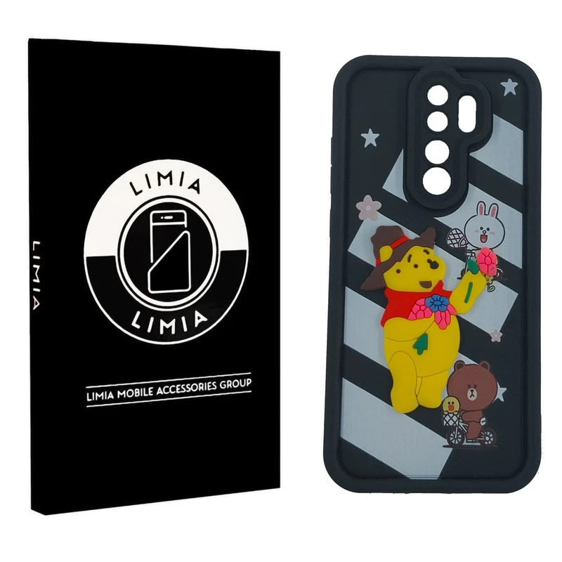 کاور لیمیا مدل سولید لنزدار طرح عروسکی برجسته مناسب برای گوشی موبایل شیائومی Redmi Note 8 pro