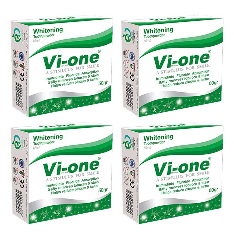 پودر سفید کننده دندان وی وان مدل Mint وزن 50 گرم مجموعه 4 عددی