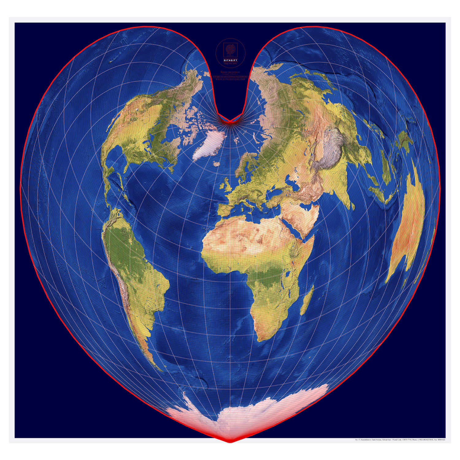 پوستر زمین مدل قلب گیتاشناسی کد ۲۰۰۳